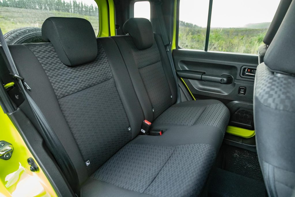 Rear seat space in the Suzuki Jimny 5-door