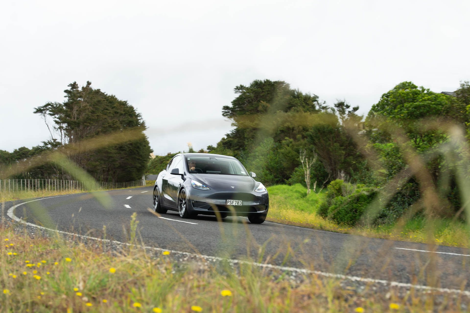 Tesla Model Y Performance cornering.