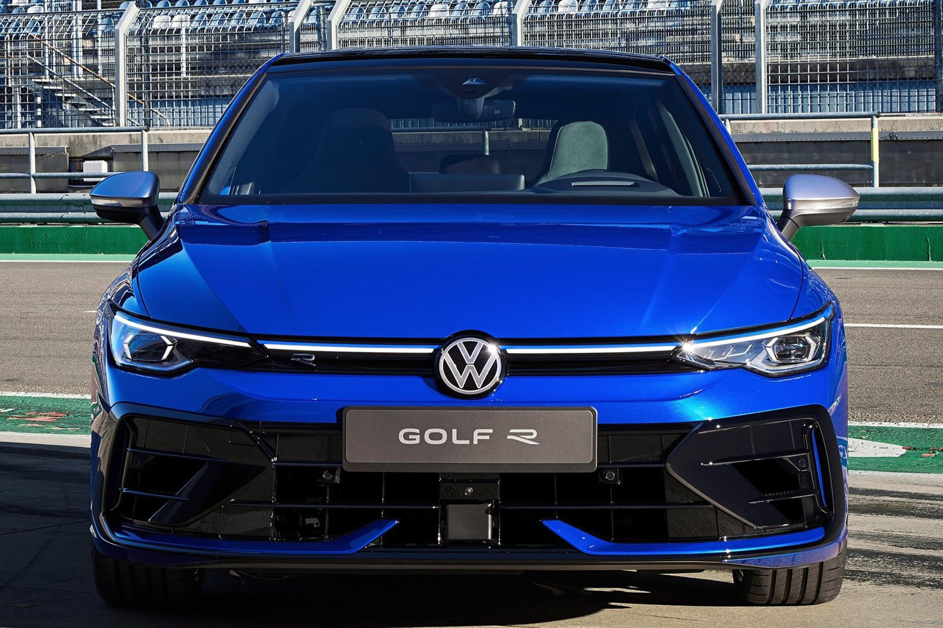 Golf R with its new front bumper and aero enhancements. 