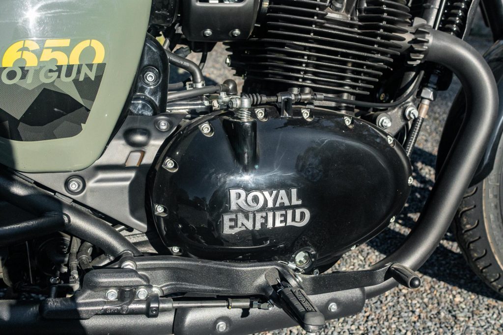 Engine and air cooled case on the Royal Enfield Shotgun 650