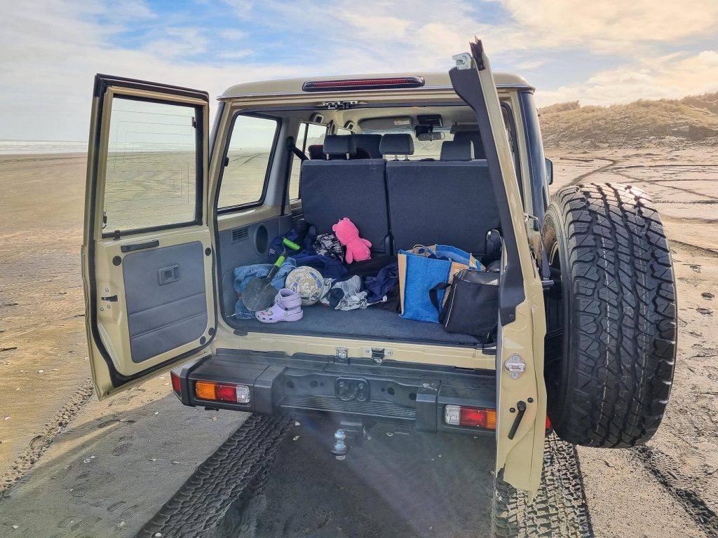 Boot space inside the 2024 Toyota Land Cruiser 70 LX Wagon