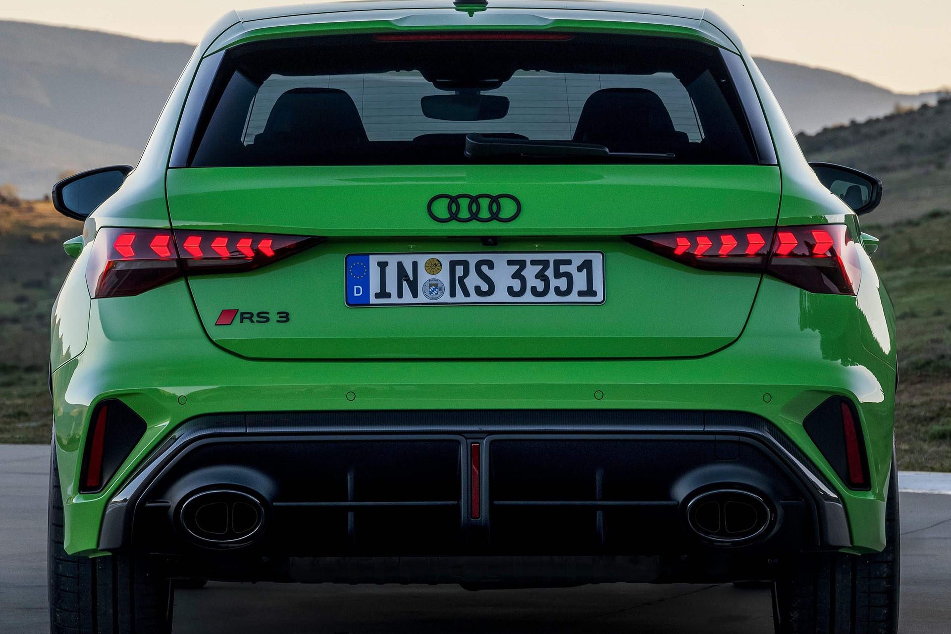 Big exhausts and diffsuer mark out the RS 3.