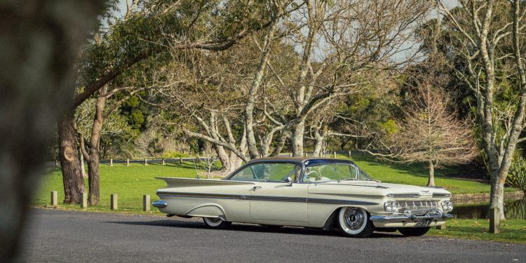 Chevrolet Impala front quarter view, parked at an Auckland park