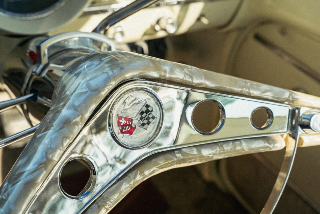 Steering wheel detail on the Impala