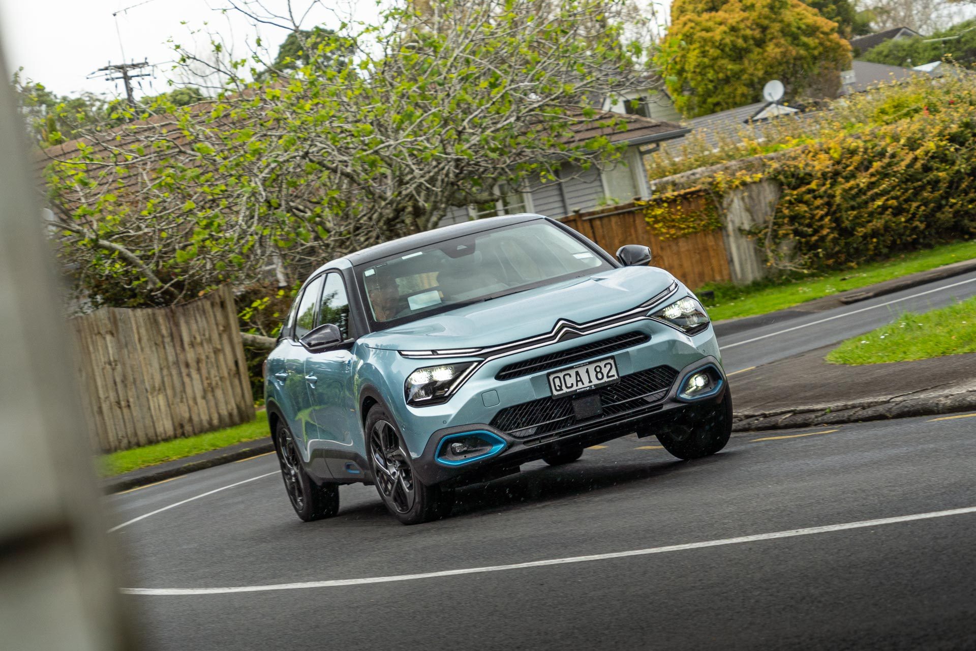 Citroen e-C4 doing its thing in the burbs. 