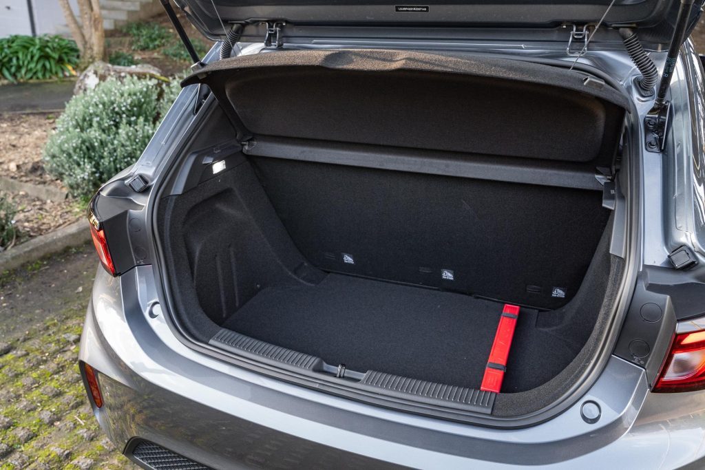 Boot space inside the 2024 MG3 Essence