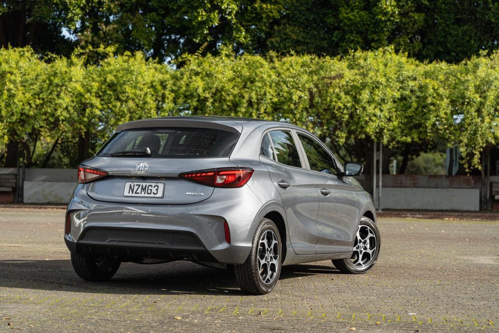 2024 MG3 Essence in silver, rear quarter view