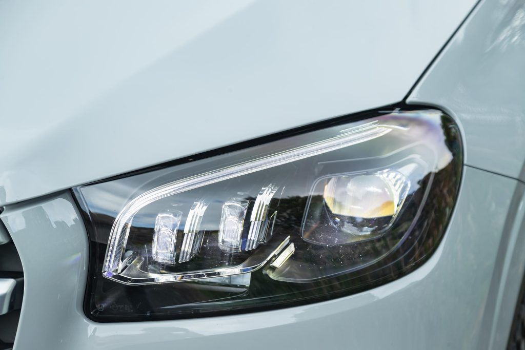 Head light detail of the Mercedes-Benz GLS 450 d