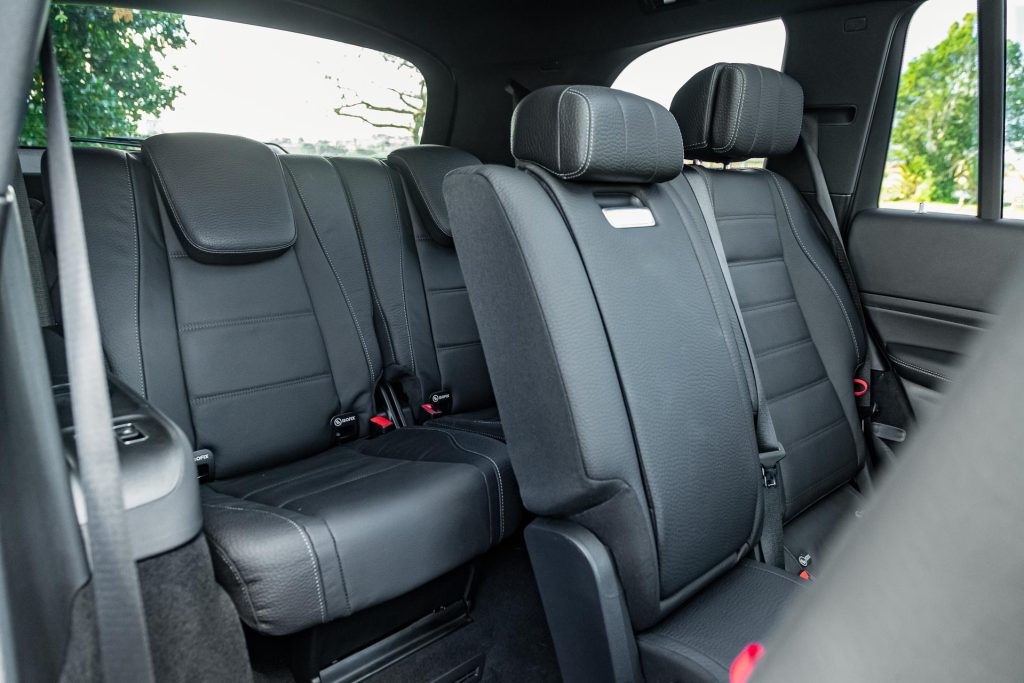 7 seat layout in the Mercedes-Benz GLS 450 d, showing rear seat row