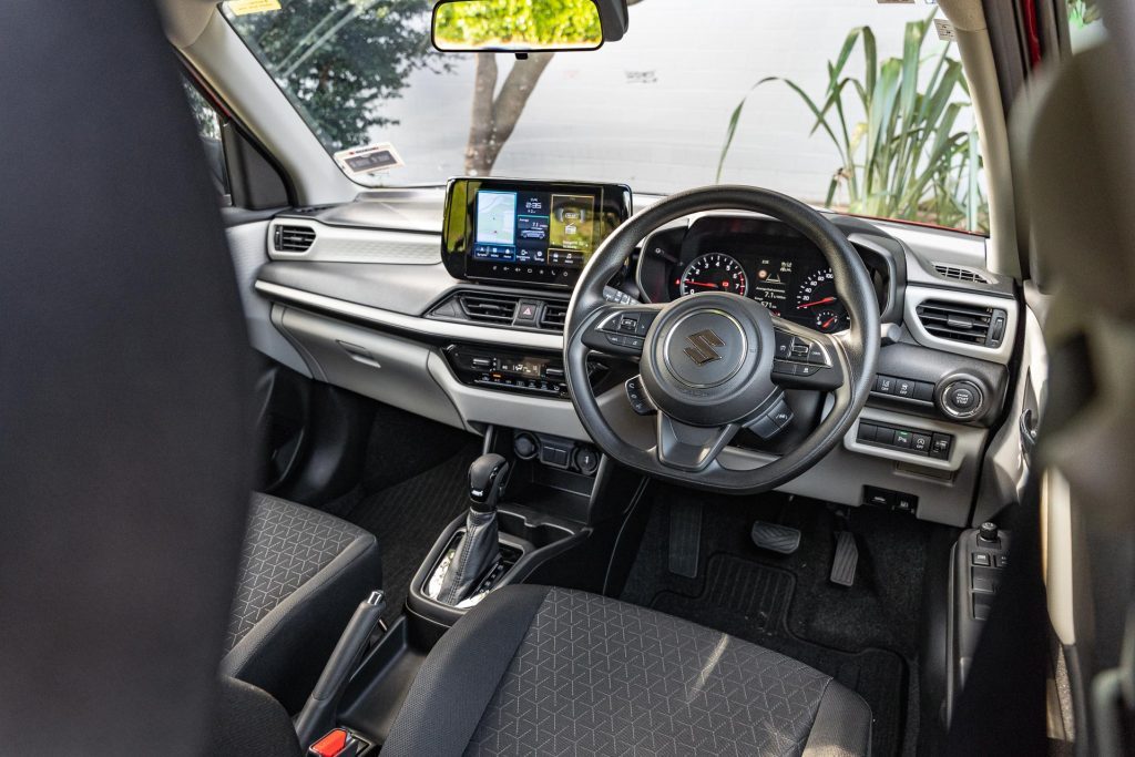 Wide interior view of the Suzuki Swift GLS