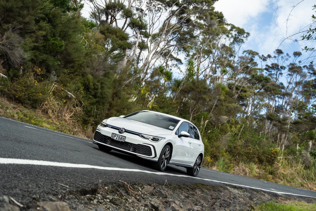 VW Golf GTE taking a cornering at pace