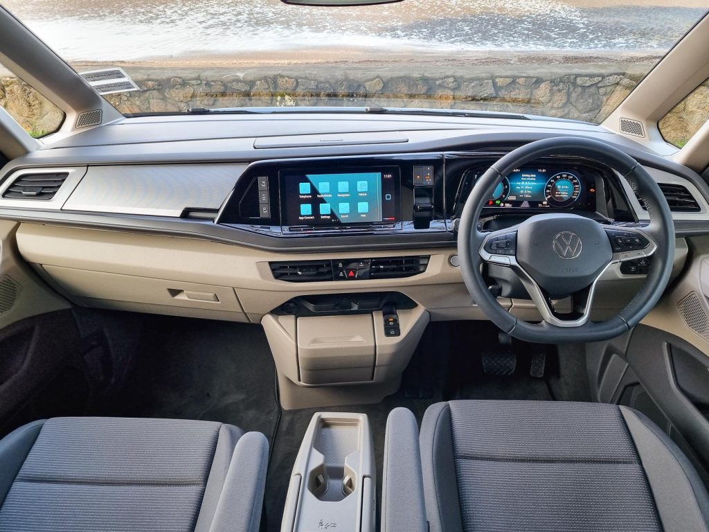 Front interior view in the 2024 Volkswagen Multivan Family