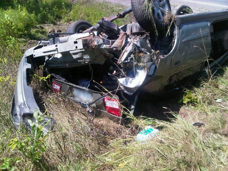 Serious rural crash scene.