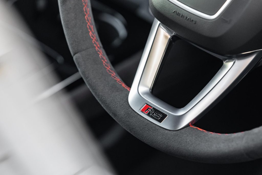 RS badge on the steering wheel