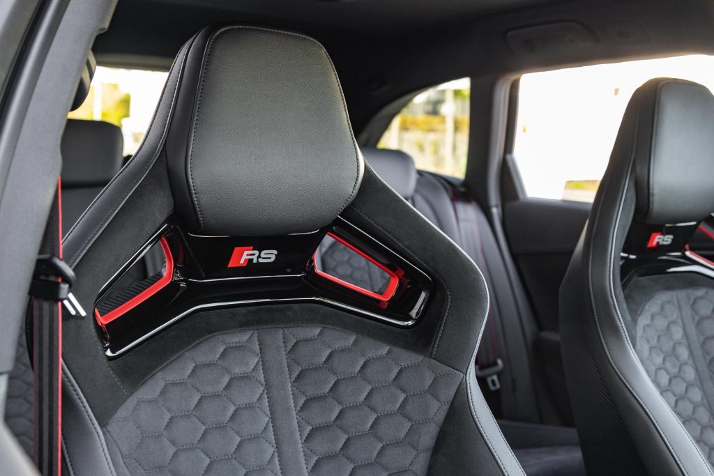 2024 Audi RS 4 seats, with hexagonal stitching