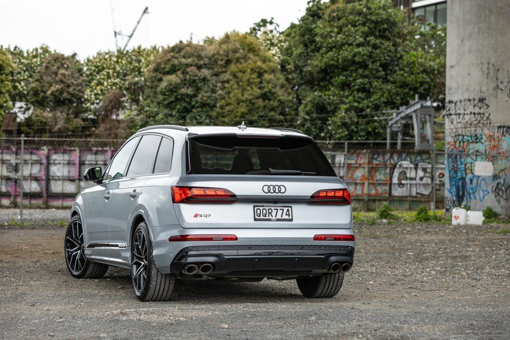 2024 Audi SQ7 TFSI in silver, showing rear quarter