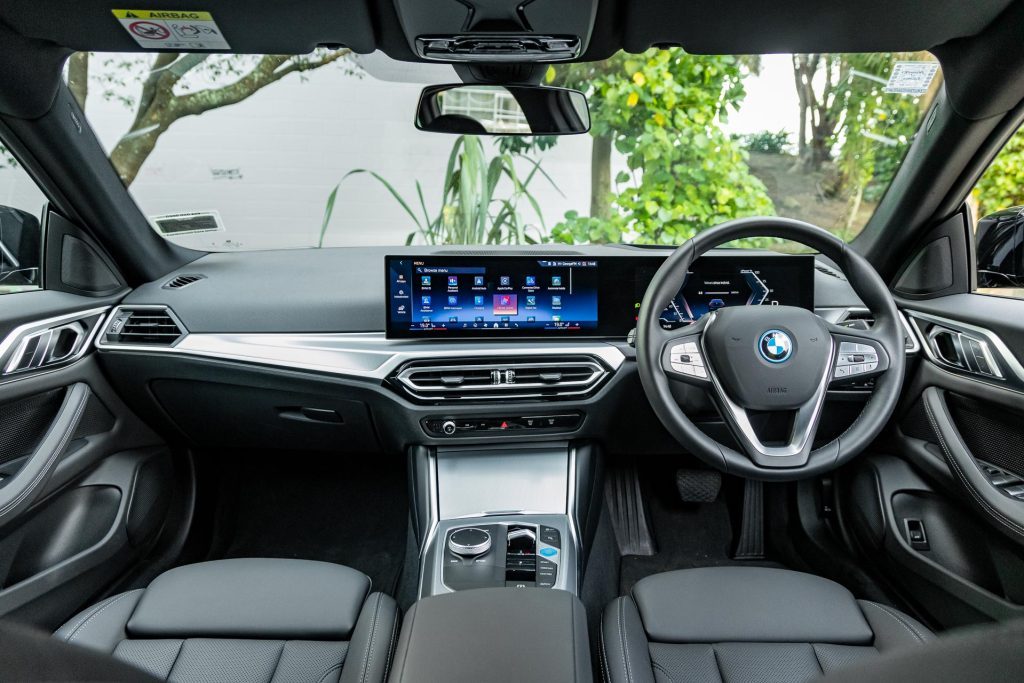 Wide interior view inside the 2024 BMW i4 eDrive35