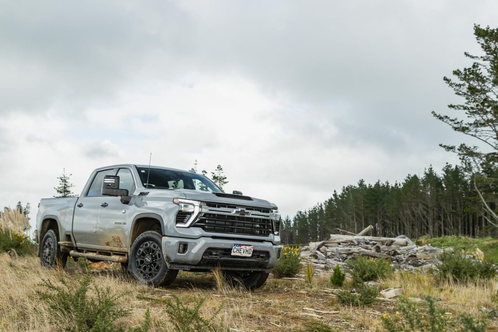 Chevrolet Silverado 2500 HD LTZ parked on a hill, front quarter shot