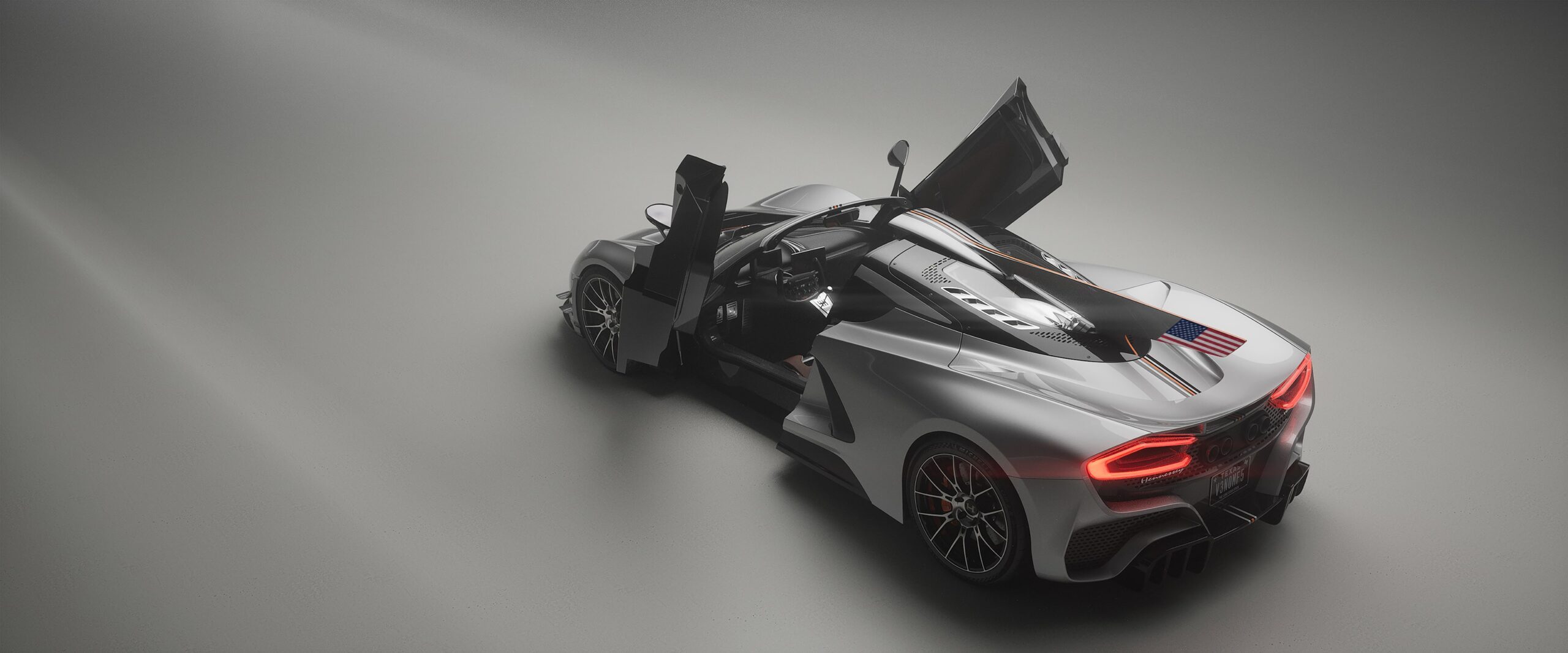 Butterfly doors set the hypercar scene.