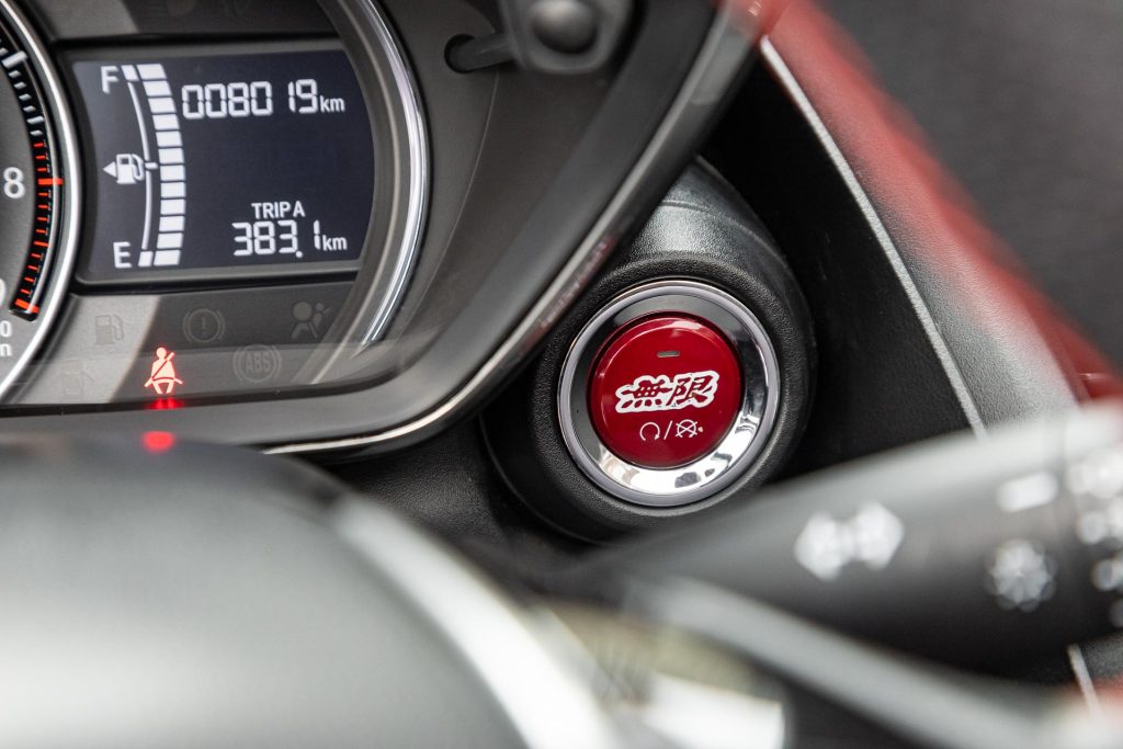 Mugen start button in the Mugen Honda S660