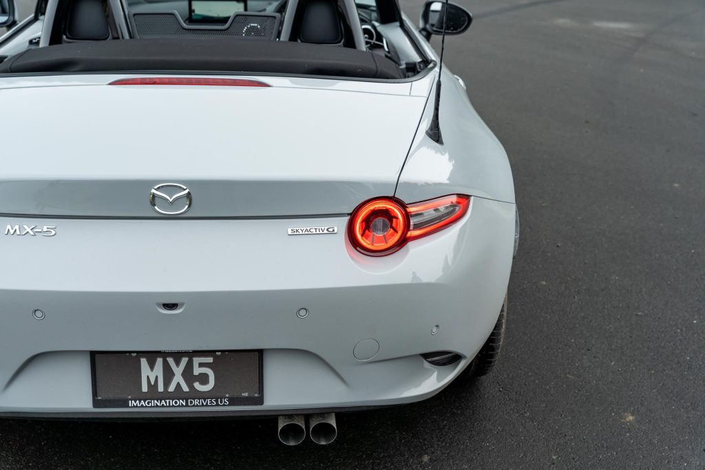 Tail light detail and rear bumper of the new facelifted MX-5 2024