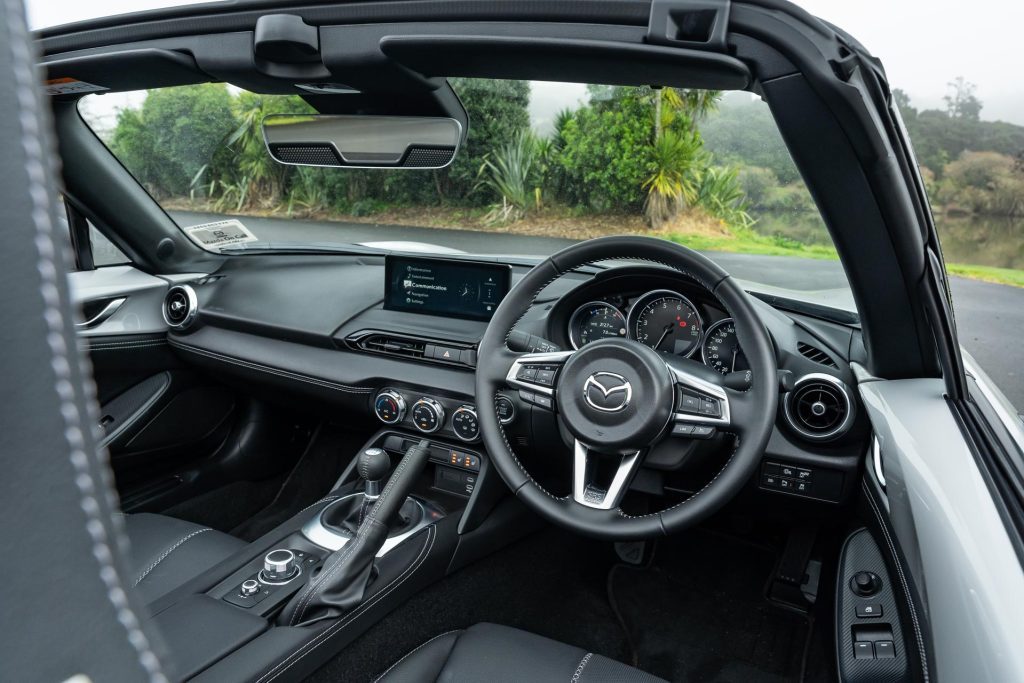 Front wide interior view of the 2024 Mazda MX-5 GT