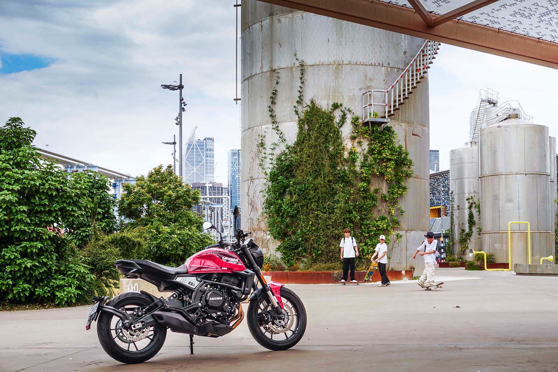 Moto Morini STR here, in a typical Auckland street scene.