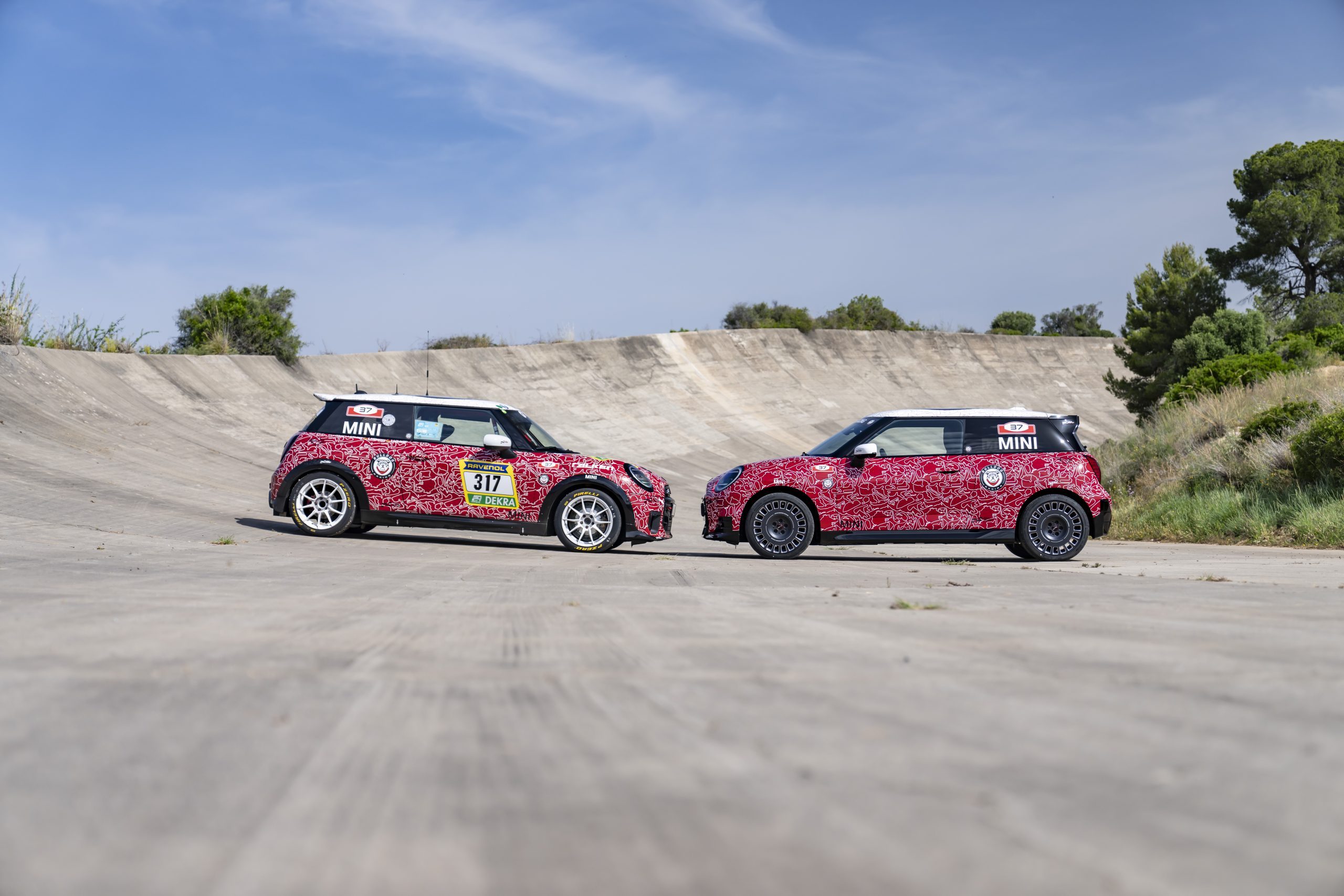 This shot was taken ahead of the Goodwood run by the JCW Electric.