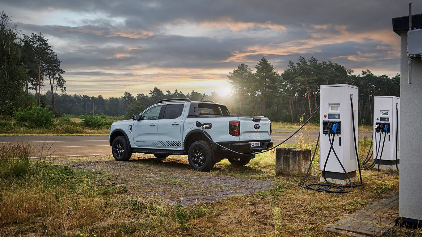 Ranger PHEV plugged in and charging its 12kWh battery pack.