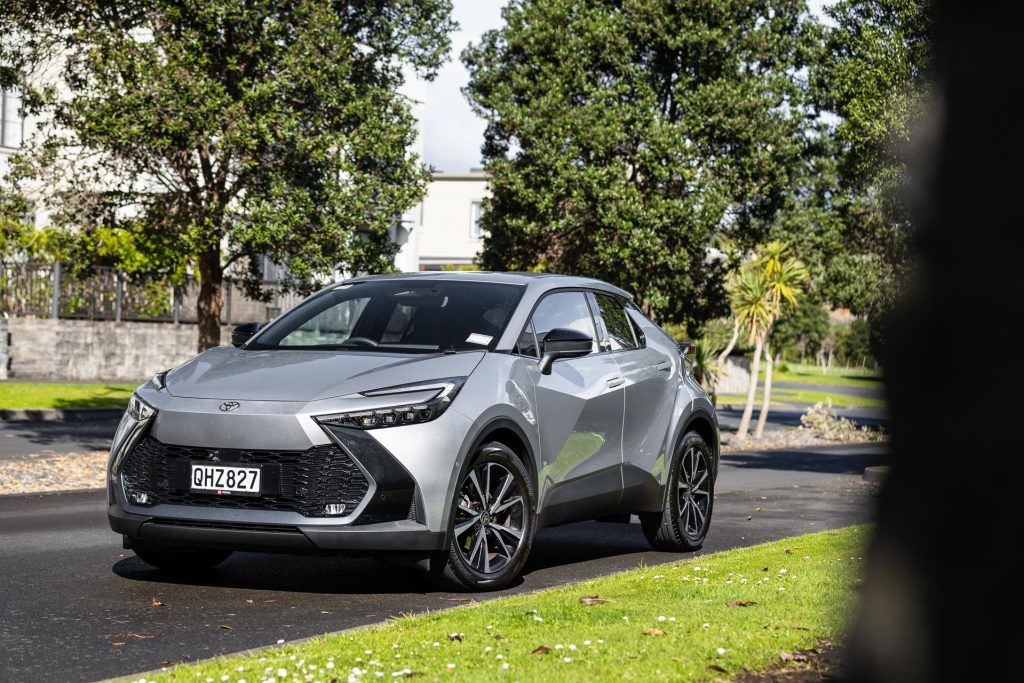 Front quarter view of the 2024 Toyota C-HR GXL Hybrid