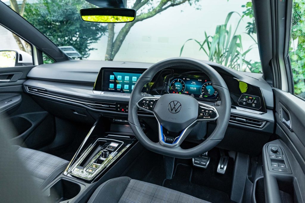 Wide front interior view of the 2024 Volkswagen Golf GTE