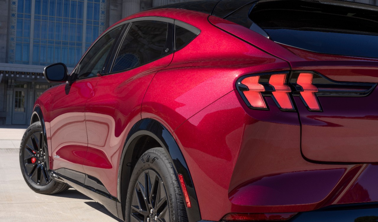 Distinctive taillights and red Brembo calipers.