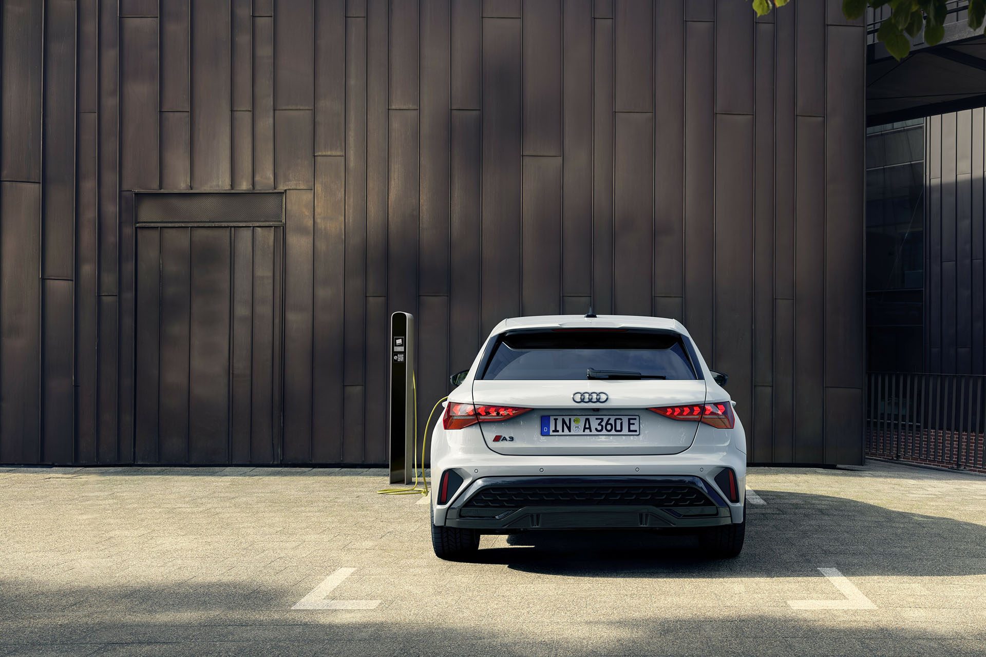 Audi A3 PHEV has stylish upmarket tail lights. 