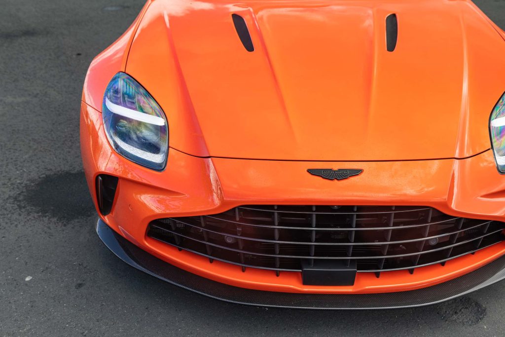 Wide front end on the Aston Martin Vantage 2024