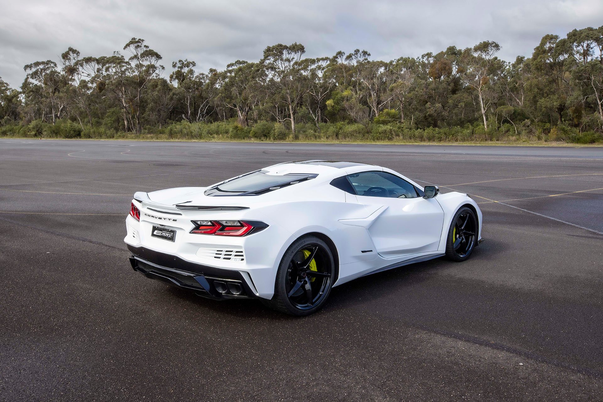 Distinctive Corvette rear end looks all business.