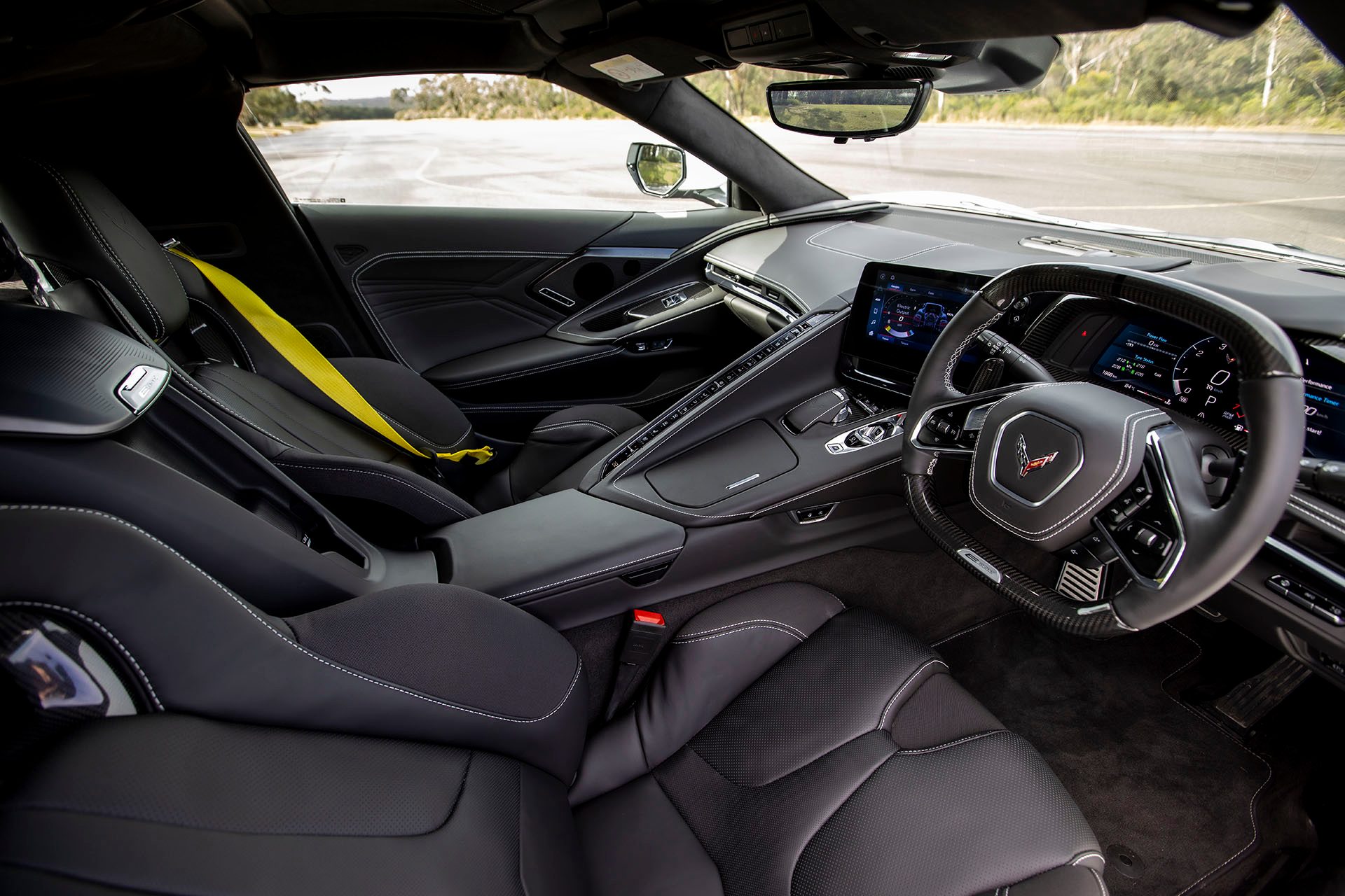 Sports seats are nice items, but yellow belts might not be to everyone's liking.