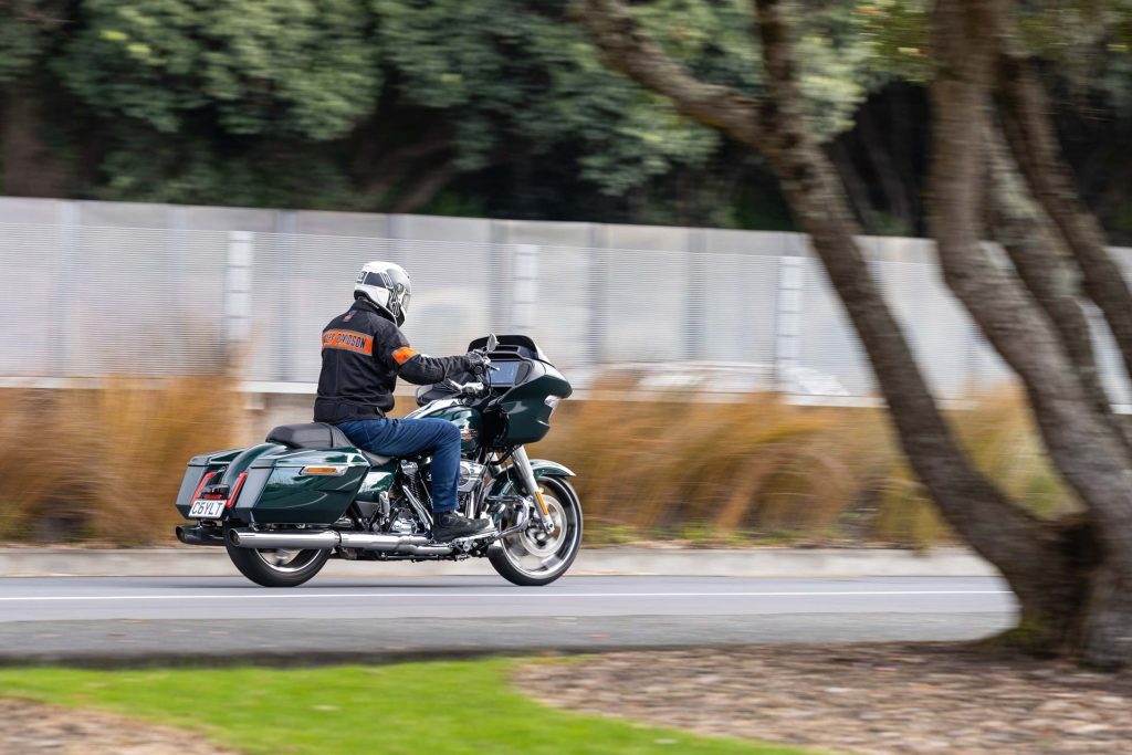 rear shot of the 2024 Harley-Davidson Road Glide passing by