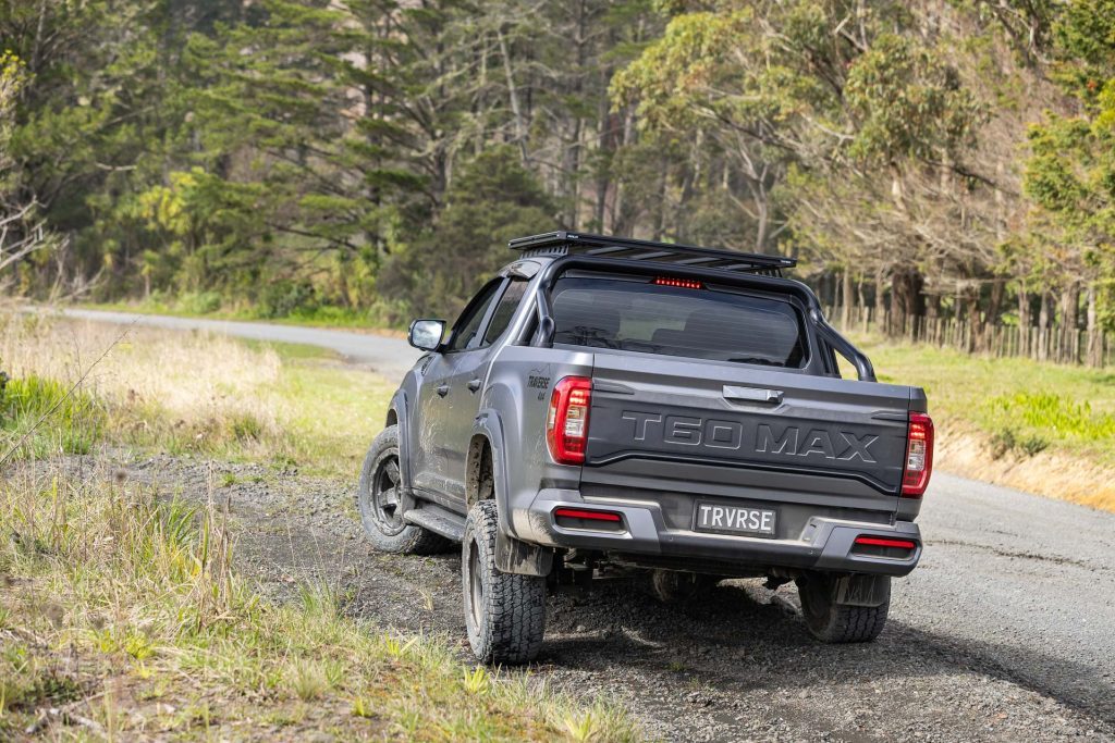 LDV T60 Traverse 2024, flexing its suspension shown from the rear