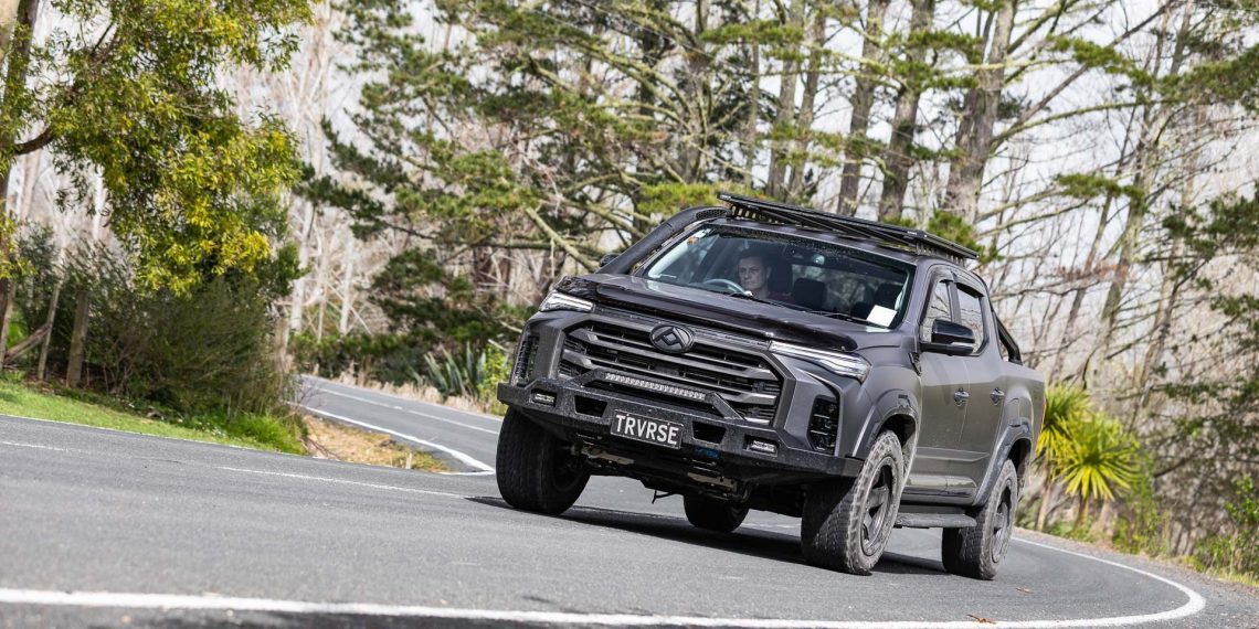 LDV T60 Traverse cornering on a backroad