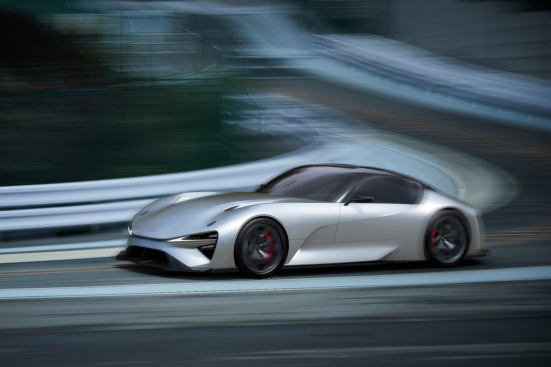 And this is an electrified Lexus concept sports car with rather similar styling cues.