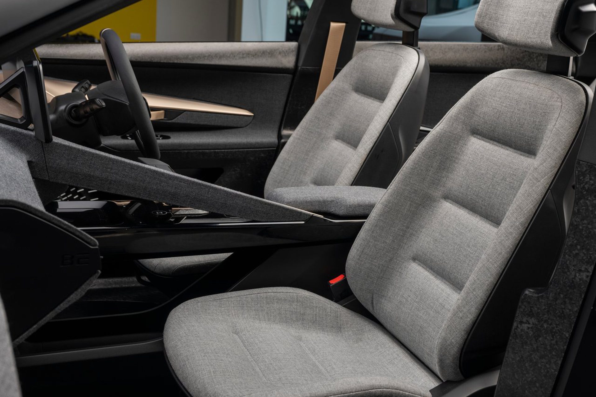 Seats look to be made from recycled materials. 