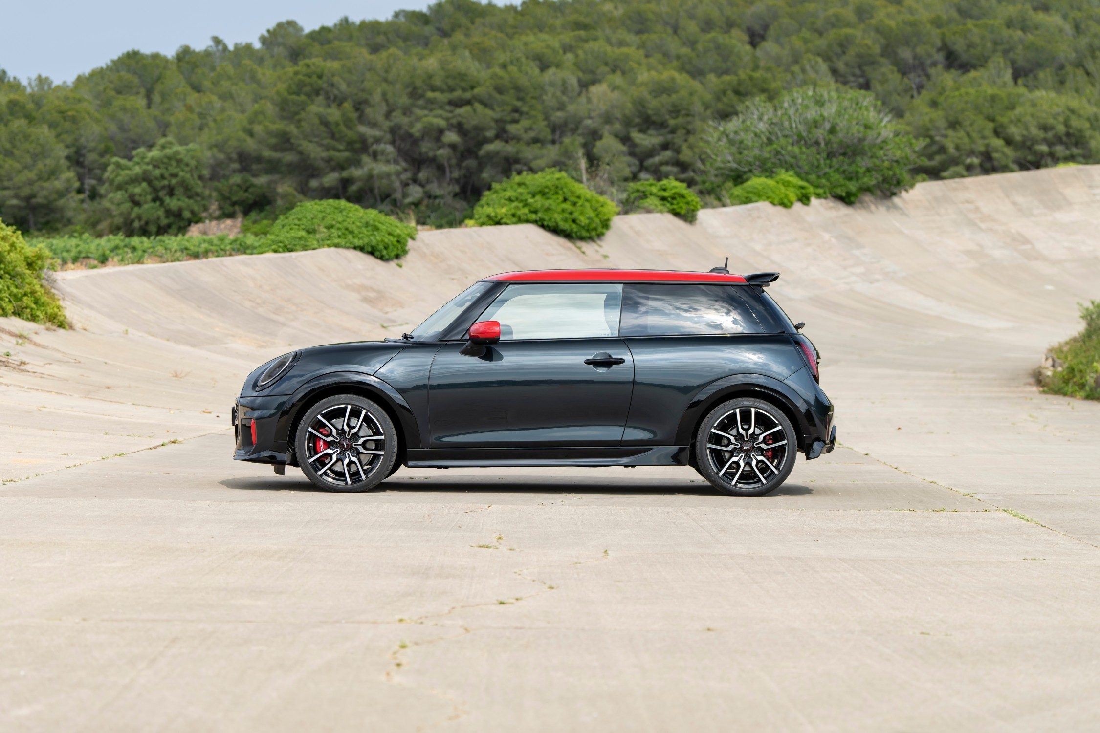 Two-tone red and black paint marks out the new JCW.