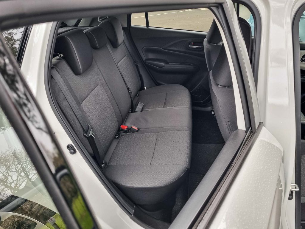 Rear seat space inside the 2024 Swift