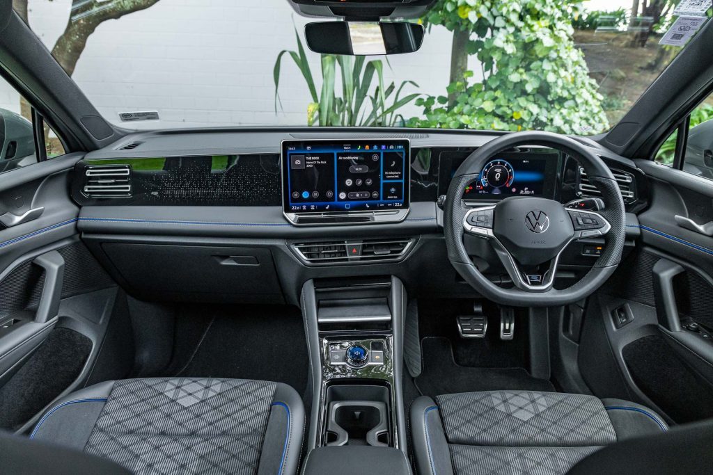 Wide interior view inside the 2024 Tiguan R-Line