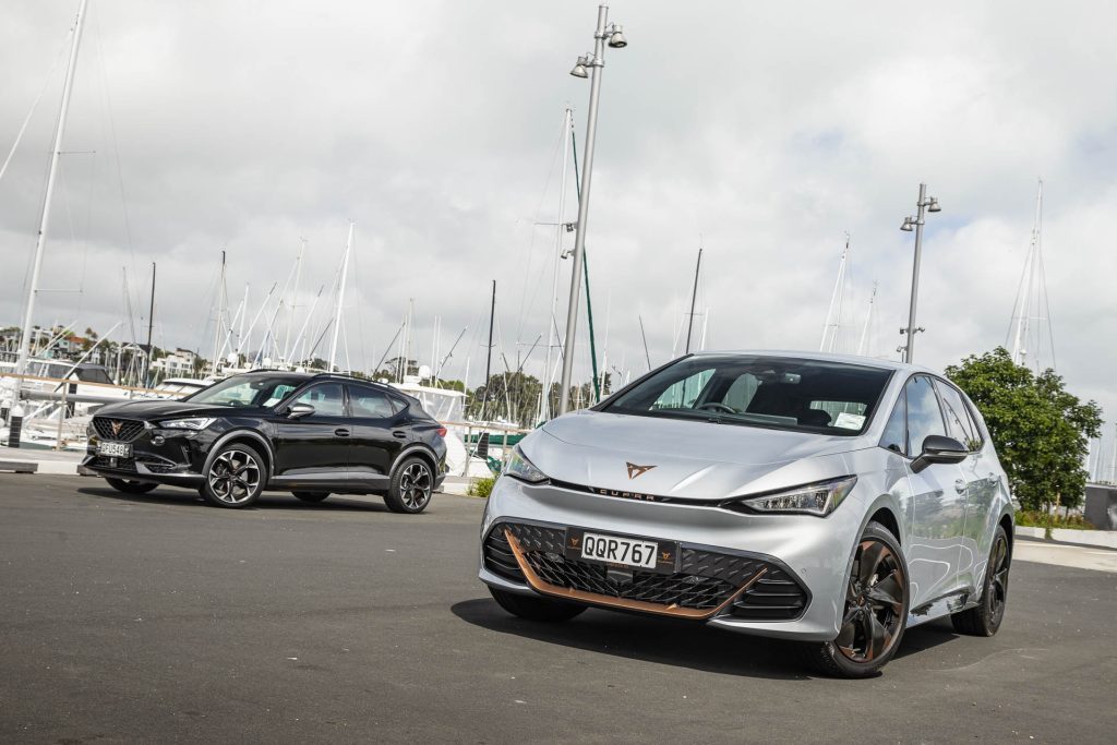 Cupra Formentor and Cupra Born both parked together, for comparison