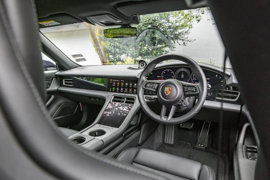 Porsche Taycan 4S front interior view