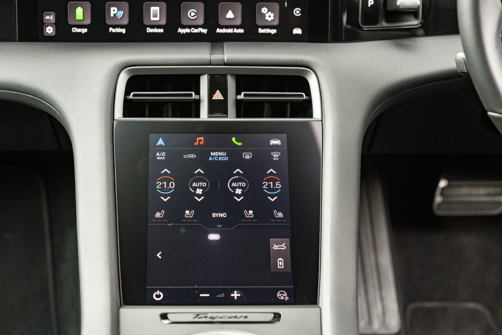 AC controls on the 2024 Taycan