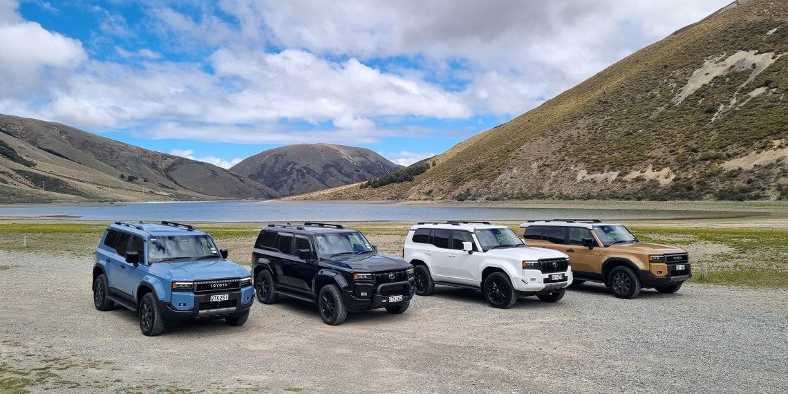 Four new gen Toyota Land Cruiser Prado models in the South Island of NZ