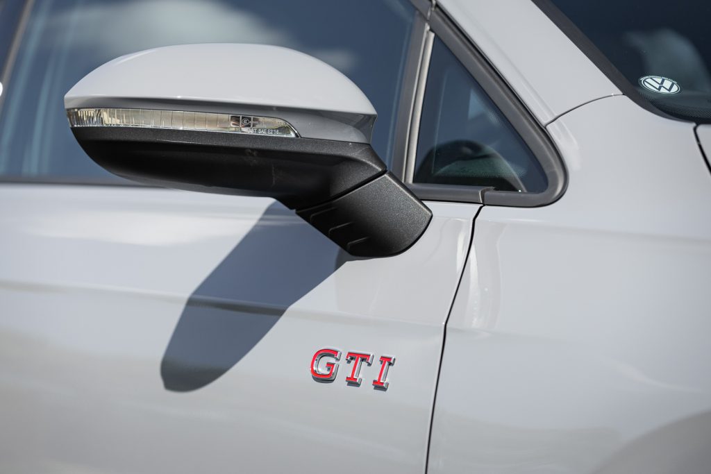 Newly door mounted badge on the 2024 GTI Golf