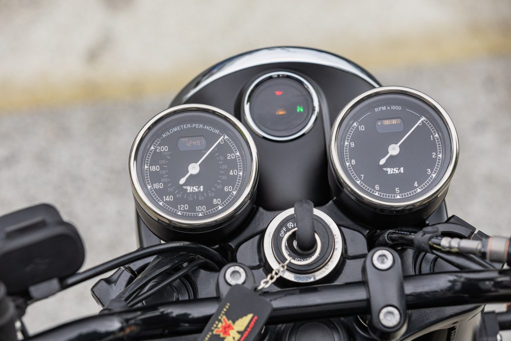 Tachometer layout on the 2024 BSA Gold Star 650